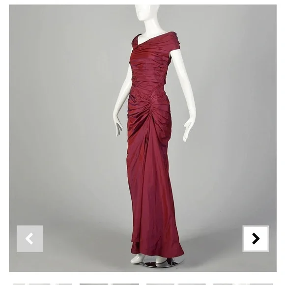 Vintage 1990’s elegant Tadashi ball/evening taffeta! Mermaid with a train - Picture 7 of 17